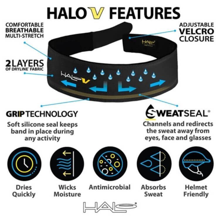 HALO V VELCRO ADJUSTABLE HEADBAND