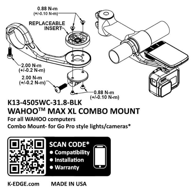 K-Edge MAX XL Combo Mount for Wahoo