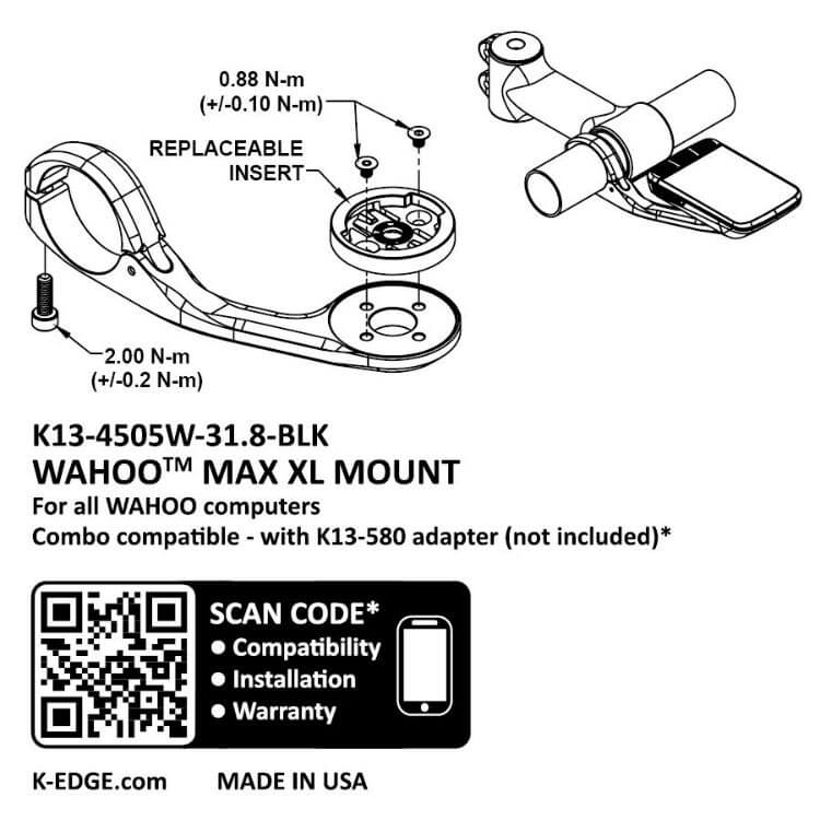 K-Edge MAX XL Mount for Wahoo