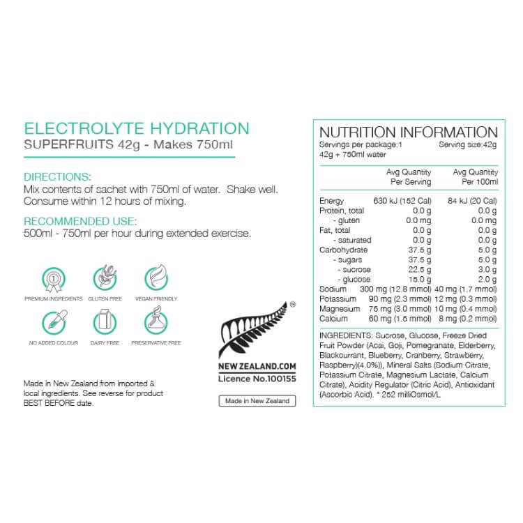 PURE ELECTROLYTE HYDRATION 42g SACHETS